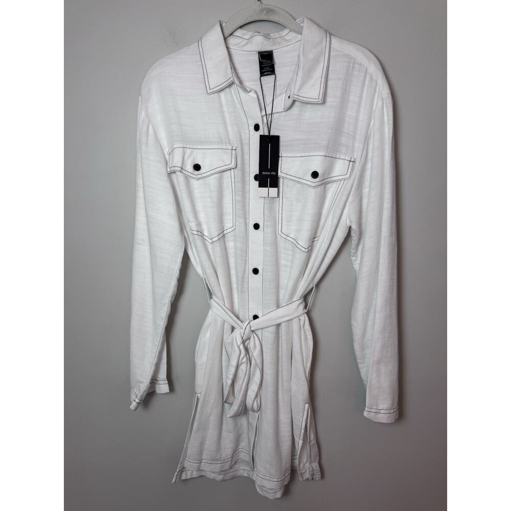 Dolce Vita Shirt Dress Swim Cover Up Women's Size XS White NWT $150